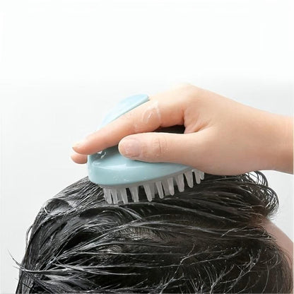 Hair Scalp Massager Shampoo Brush Head Massage Soft Silicone Bristles And Remove Dandruff Growth Deep Cleaning (Pack of 1)�