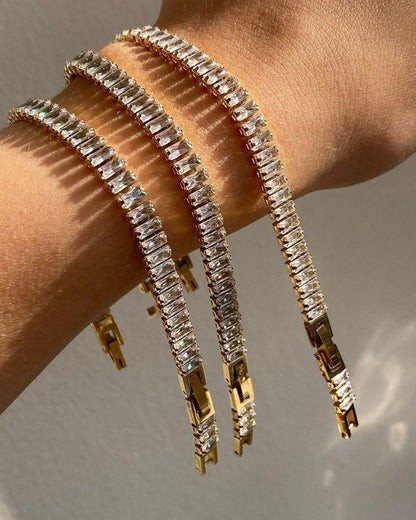 Emerald Diamond Tennis Bracelet Pack of 2